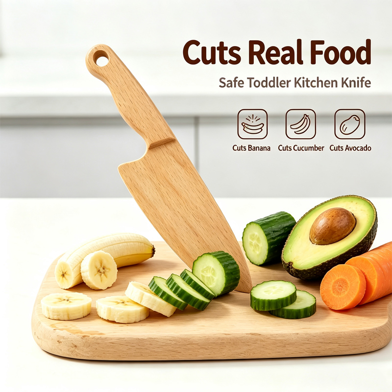 Kitchen Appliances Kids - Ahşap Çocuk Bıçağı Pişirme için Sevimli